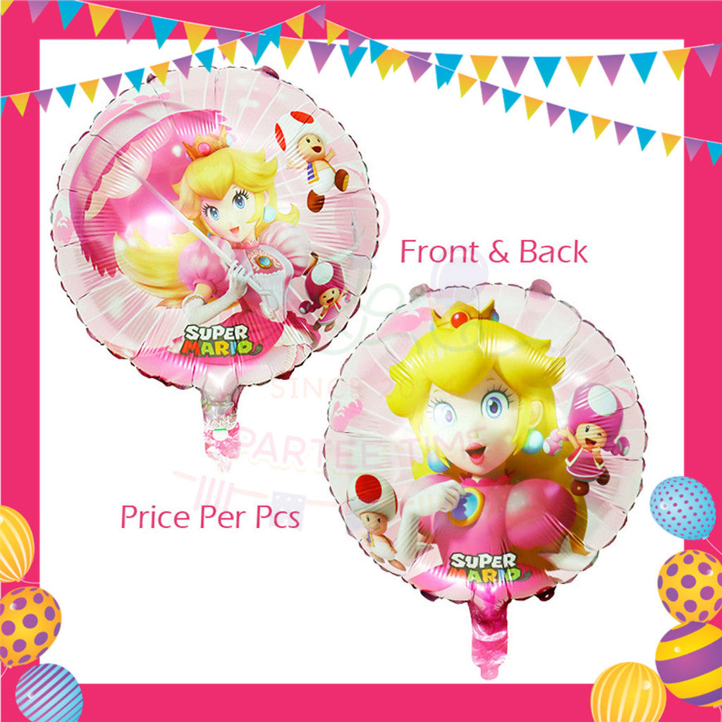 ParteeTime Kids Princess Peach Birthday Theme Decorations Kids Birthday Balloon Banner Hang Swirl Backdrop Tablecloth