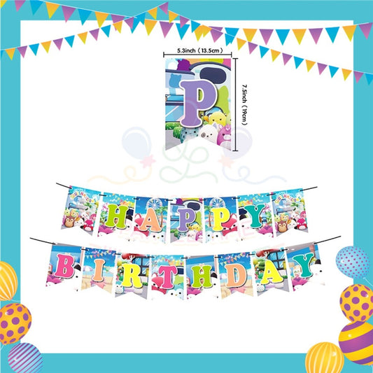 ParteeTime Kids Birthday Party Celebration Decoration Set Squishmallows 4 in 1 Hiasan Sambutan Hari Jadi Kanak-Kanak