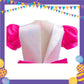 ParteeTime Kids Gabby’s Dollhouse Leader Costumes Fluffy Puff Sleeve Mesh Tulle Dress Cosplay Pakaian Baju Kembang Kanak