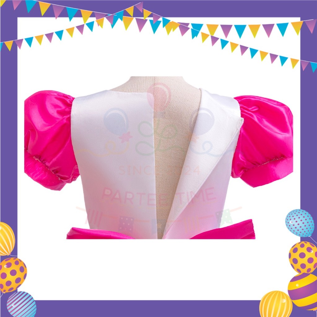 ParteeTime Kids Gabby’s Dollhouse Leader Costumes Fluffy Puff Sleeve Mesh Tulle Dress Cosplay Pakaian Baju Kembang Kanak