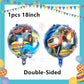 ParteeTime Kids Blaze Birthday Theme Decorations Kids Birthday Balloon Banner Hang Swirl Backdrop Tablecloth Cake Topper