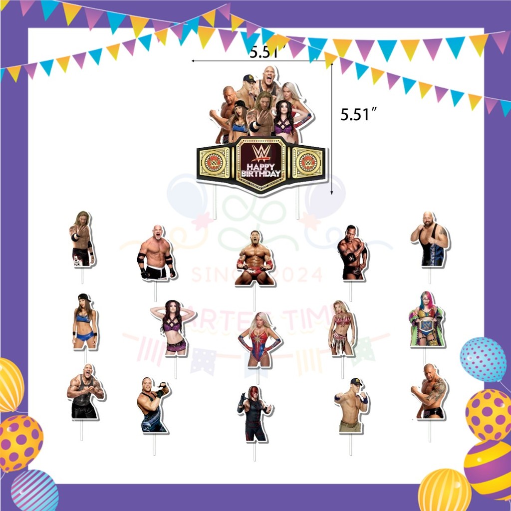 ParteeTime Kids Birthday Party Celebration Decoration Set WWE 4 in 1 Majlis Sambutan Hiasan Hari Jadi Kanak-Kanak