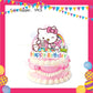 ParteeTime Kids Hello Kitty Birthday Theme Decorations Kids Birthday Balloon Banner Hang Swirl Backdrop Tablecloth
