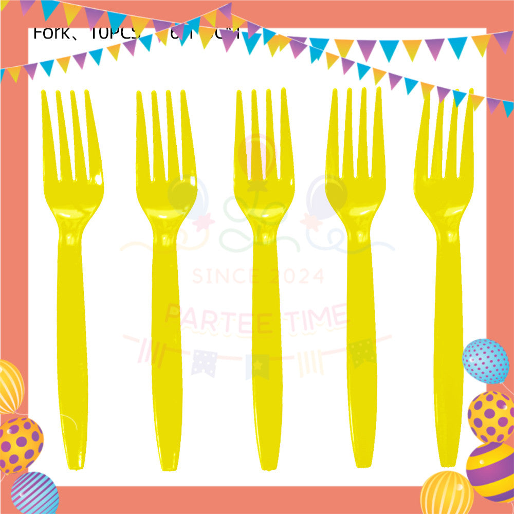 ParteeTime Kids Set 10pcs Disposable Plastic Color Cutlery Spoon Fork Knife Set Party Color