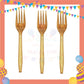 ParteeTime Kids Set 10pcs Disposable Plastic Color Cutlery Spoon Fork Knife Set Party Color