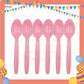 ParteeTime Kids Set 10pcs Disposable Plastic Color Cutlery Spoon Fork Knife Set Party Color