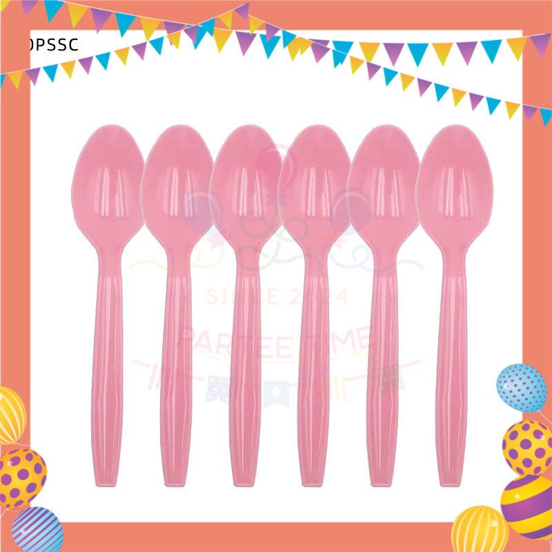 ParteeTime Kids Set 10pcs Disposable Plastic Color Cutlery Spoon Fork Knife Set Party Color