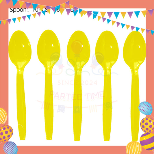 ParteeTime Kids Set 10pcs Disposable Plastic Color Cutlery Spoon Fork Knife Set Party Color