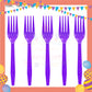 ParteeTime Kids Set 10pcs Disposable Plastic Color Cutlery Spoon Fork Knife Set Party Color