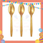 ParteeTime Kids Set 10pcs Disposable Plastic Color Cutlery Spoon Fork Knife Set Party Color