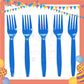 ParteeTime Kids Set 10pcs Disposable Plastic Color Cutlery Spoon Fork Knife Set Party Color