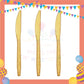 ParteeTime Kids Set 10pcs Disposable Plastic Color Cutlery Spoon Fork Knife Set Party Color