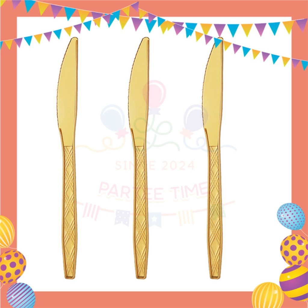 ParteeTime Kids Set 10pcs Disposable Plastic Color Cutlery Spoon Fork Knife Set Party Color