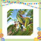 ParteeTime Kids Dinosaur Theme Decorations Birthday Party Supplies Banners Backdrop Set Budak Hari Jadi Hiasan