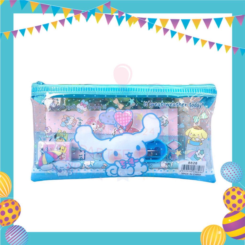 ParteeTime Kids Gifts Cartoon 7 in 1 Stationery Set Sanrio Kuromi My Melody My Little Pony Princess Birthday Door gift