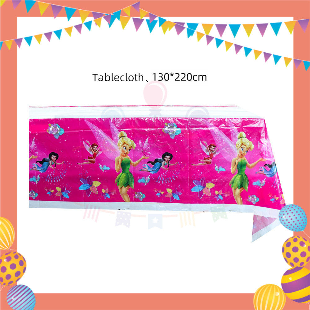 ParteeTime Kids Tinker Bell Theme Decorations Birthday Party Supplies Banners Backdrop Set Budak Hari Jadi Hiasan