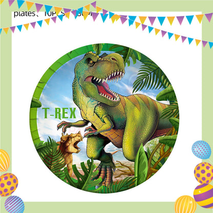 ParteeTime Kids Dinosaur Theme Decorations Birthday Party Supplies Banners Backdrop Set Budak Hari Jadi Hiasan