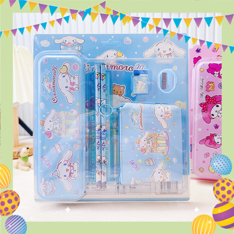 Parteetime Kids Cinnamoroll Kuromi Melody Spiderman Boxed Cartoon 7 in 1 Stationery Set Stationery Gift Goodie