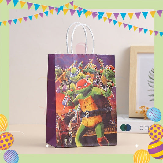 ParteeTime Birthday Kids 1pcs Ninja Turtle Party Favor Gift Bags Paper Bag Doorgift Packaging Goodies Bag Gift