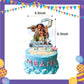 ParteeTime Kids Birthday Party Celebration Decoration Set Moana 4 in 1 Banner Balloon Cake Cupcake Topper Hang