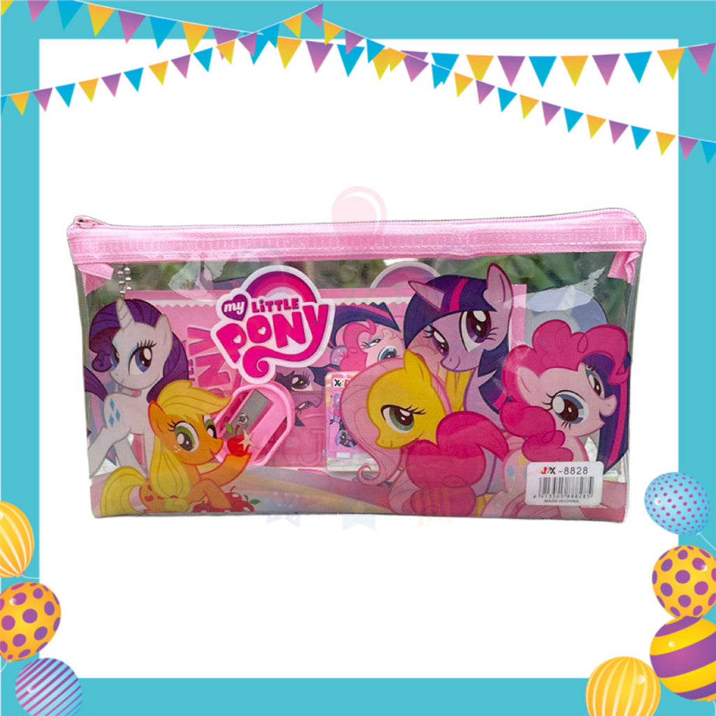 ParteeTime Kids Gifts Cartoon 7 in 1 Stationery Set Sanrio Kuromi My Melody My Little Pony Princess Birthday Door gift