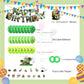 ParteeTime Kids Birthday Party Celebration Decoration Set Dinosaur 4 in 1 Banner Balloon Cake Cupcake Topper Hang