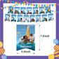 ParteeTime Kids Birthday Party Celebration Decoration Set Moana 4 in 1 Banner Balloon Cake Cupcake Topper Hang