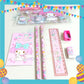 ParteeTime Kids Gifts Cartoon 7 in 1 Stationery Set Sanrio Kuromi My Melody My Little Pony Princess Birthday Door gift