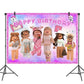 ParteeTime Kids Roblox Girls Theme Decorations Birthday Party Supplies Banners Backdrop Set Budak Hari Jadi Hiasan