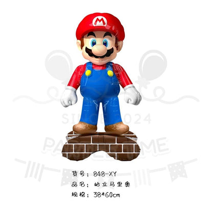 ParteeTime Kids Super Mario Princess Peach Luigi Themed Foil Balloon Birthday Party Decoration
