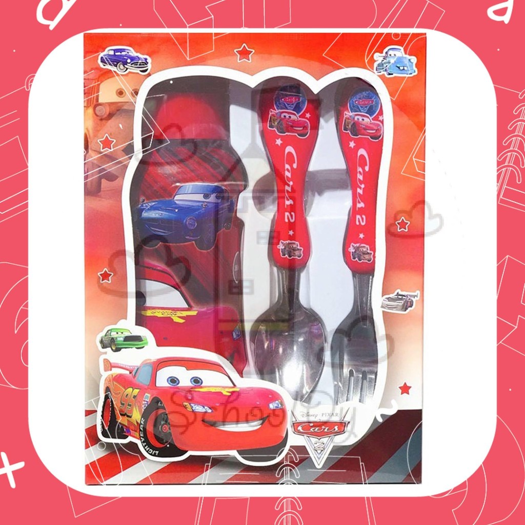 ParteeTime Kids Gifts Box Set Cute Cartoon Stainless Steel Spoon Fork Tableware Set With Water Bottle BPA FREE 350ml