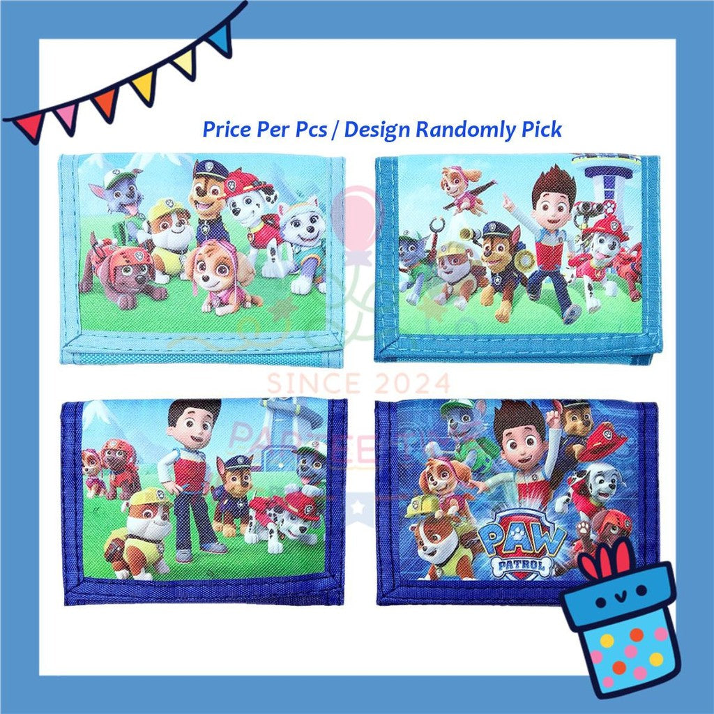 ParteeTime Kids Gifts Cute Cartoon Trifold Wallet Batman Doraemon Mario Dompet Lipat Kartun Comel Kanak-Kanak