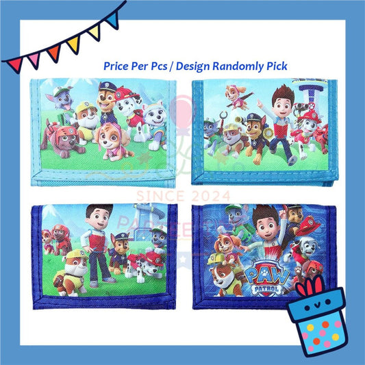 ParteeTime Kids Gifts Cute Cartoon Trifold Wallet Batman Doraemon Mario Dompet Lipat Kartun Comel Kanak-Kanak