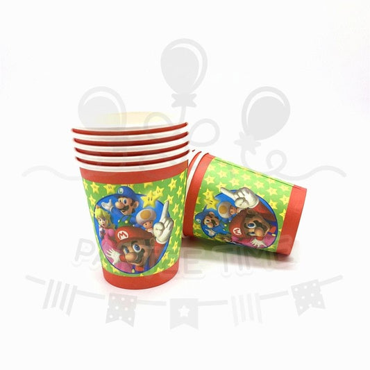 ParteeTime Kids Mario Birthday Theme Decorations Party Balloon Banners Hang Swirls Backdrop Tablecloth Cake Topper