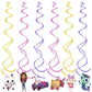 ParteeTime Kids Graby Doll House Theme Decoration Birthday Party Banner Hang Swirl Backdrop Tablecloth Cake Topper