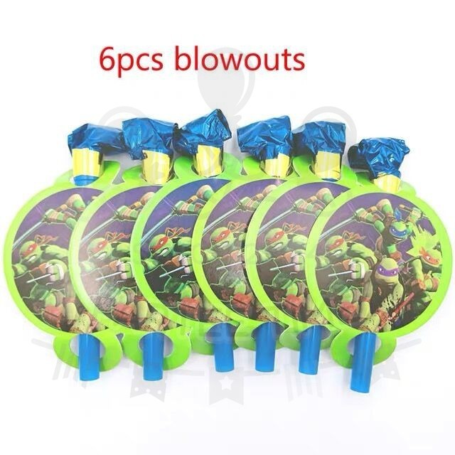 ParteeTime Kids Ninja Turtle Birthday Theme Decorations Kids Birthday Balloon Banner Hang Swirl Backdrop Tablecloth