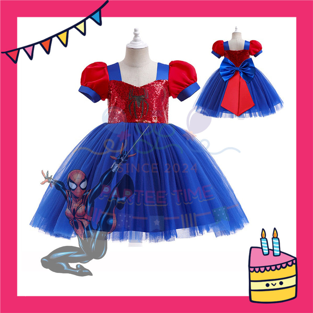 ParteeTime Kids Boy Girl Spiderman Dress Bodysuit Set Jumpsuit Cosplay Costumes Fancy