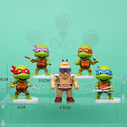 ParteeTime Kids Ninja Turtle Mini Cake Topper Characters Figures Set Cake Decoration Birthday Party Collection Playset