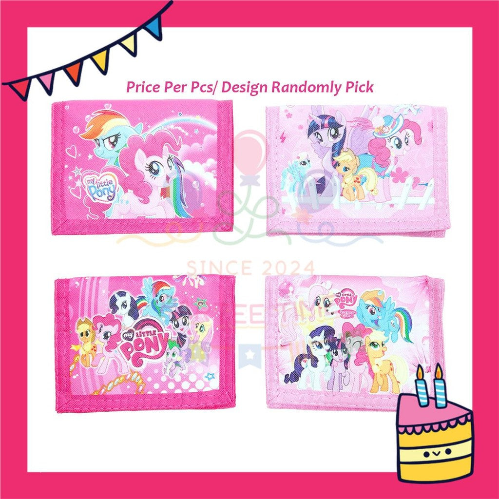 ParteeTime Kids Gifts Cute Cartoon Trifold Wallet Princess Elsa Barbie Dompet Lipat Kartun Comel Kanak-Kanak