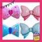 ParteeTime Kids Ribbon Bow Tie Polka Dot Candy Pink Blue Themed Foil Balloon Birthday Party Decoration