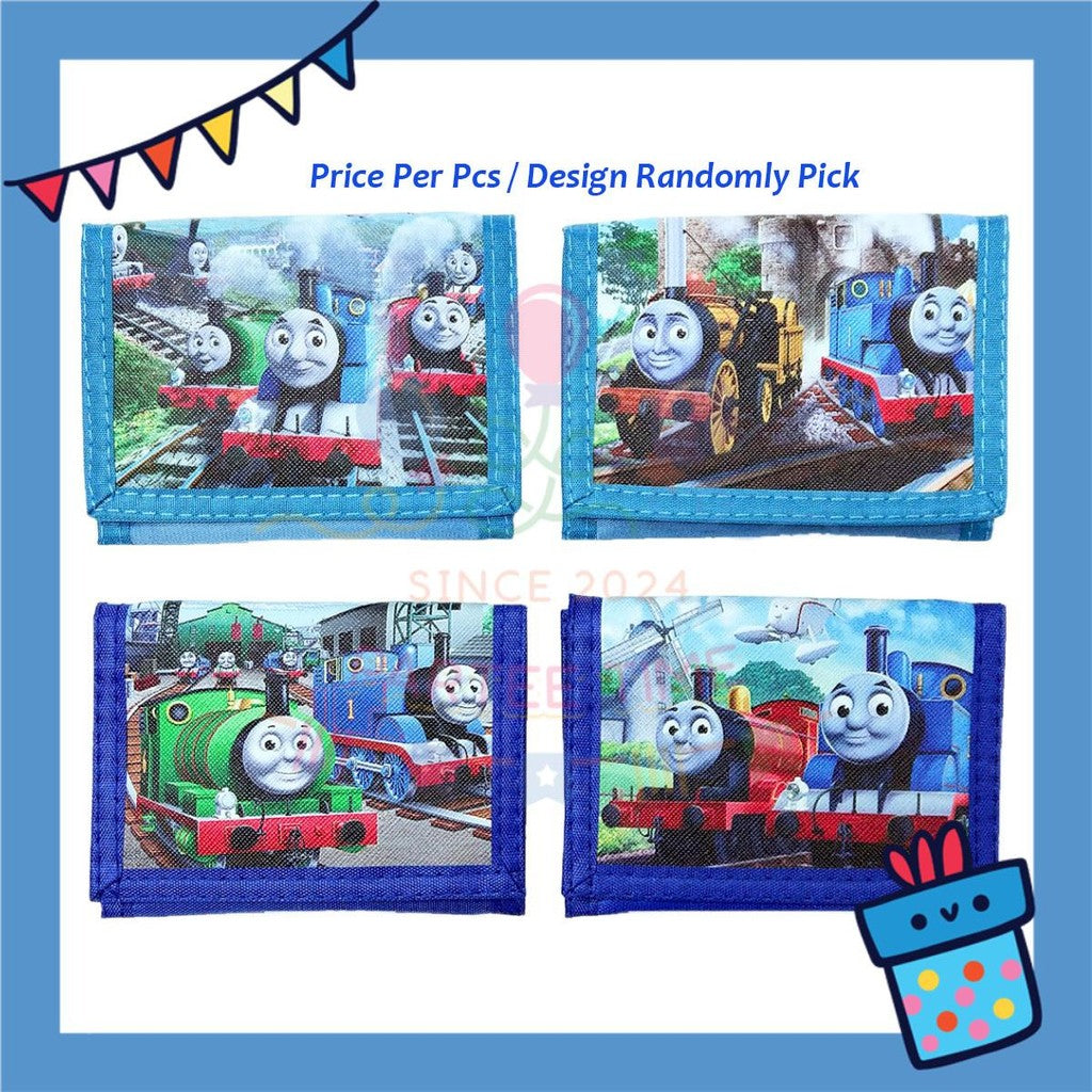 ParteeTime Kids Gifts Cute Cartoon Trifold Wallet Batman Doraemon Mario Dompet Lipat Kartun Comel Kanak-Kanak