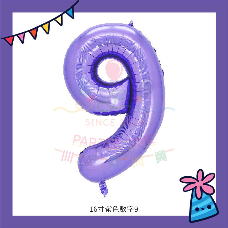 ParteeTime Purple Digital Foil Ballon 16 Inch 0 Number Balloon Birthday Party Foil Balloons Vibrant Shiny Decorations