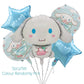 ParteeTime Kids Cinnamoroll Theme Decorations Birthday Party Balloon Banners Hang Swirls Backdrop Tablecloth Cake Topper