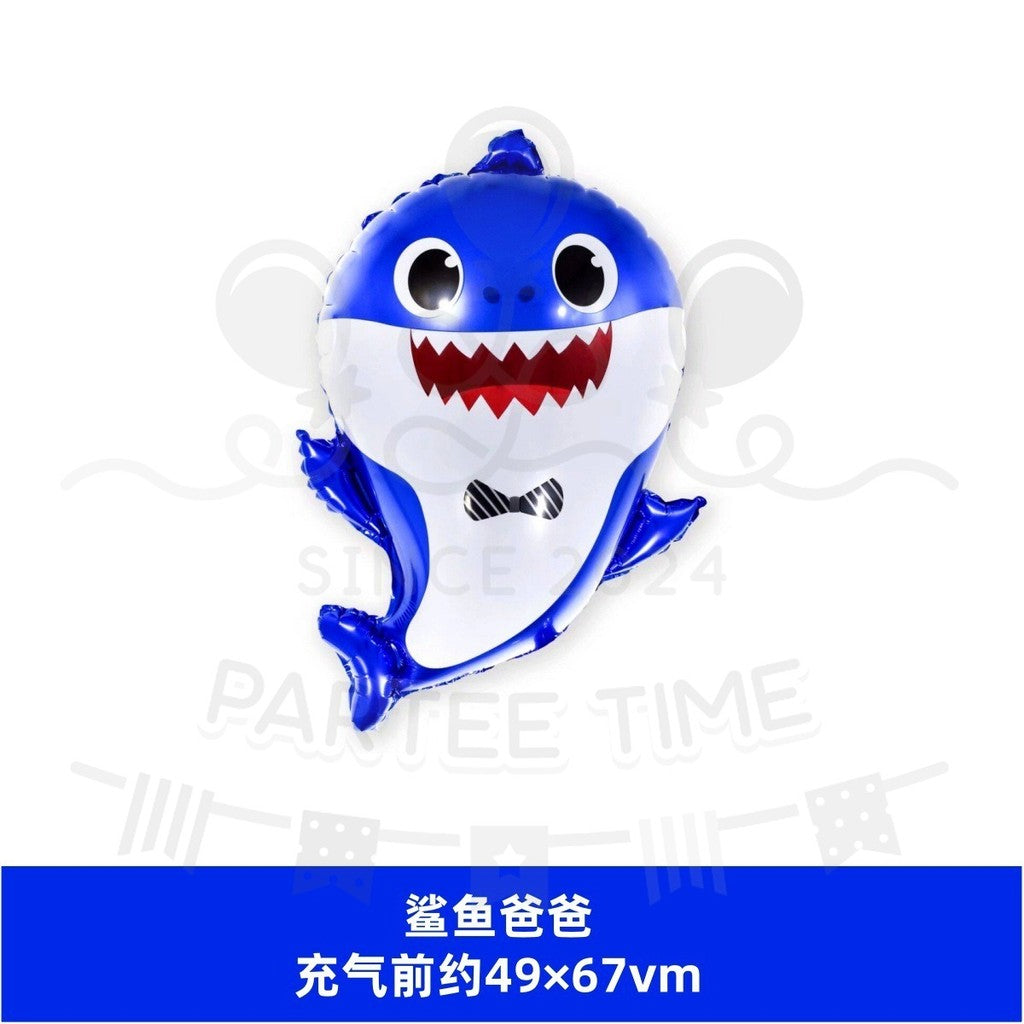 ParteeTime Kids Cute Baby Shark Family Themed Foil Balloon Birthday Party Decoration