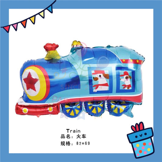 Parteetime Kids Large Vehicle Transportation Train Airplane Tank Fire Truck Theme Foil Balloon Birthday Party Decoration