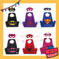 ParteeTime Kids Mask Cape Children Superhero Spiderman Capes Birthday Party Dress Up Toy Cape Cosplay Costume
