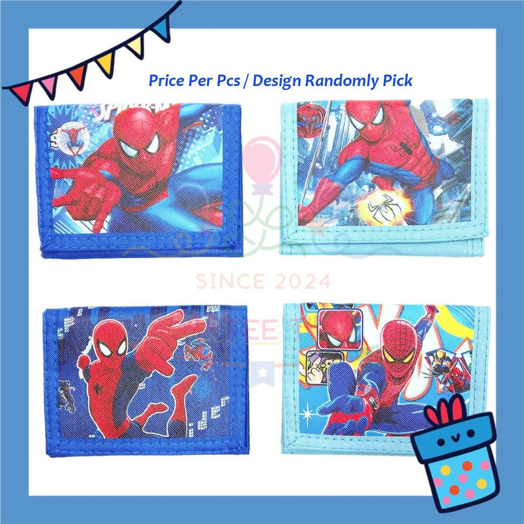 ParteeTime Kids Gifts Cute Cartoon Trifold Wallet Batman Doraemon Mario Dompet Lipat Kartun Comel Kanak-Kanak
