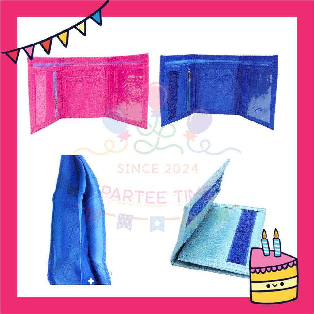 ParteeTime Kids Gifts Cute Cartoon Trifold Wallet Princess Elsa Barbie Dompet Lipat Kartun Comel Kanak-Kanak