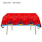 ParteeTime Kids Spiderman Theme Decorations Birthday Party Balloon Banners Hang Swirls Backdrop Tablecloth Cake Topper