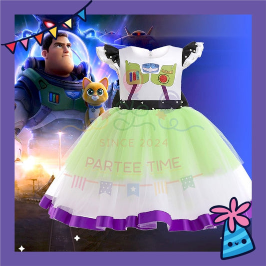 ParteeTime Kids Toy Story Buzz Lightyear Costumes Dress With Headband Girls Cosplay